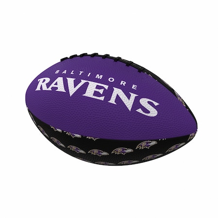 Logo Brands Baltimore Ravens Repeating Mini-Size Rubber Football 603-93MR-3